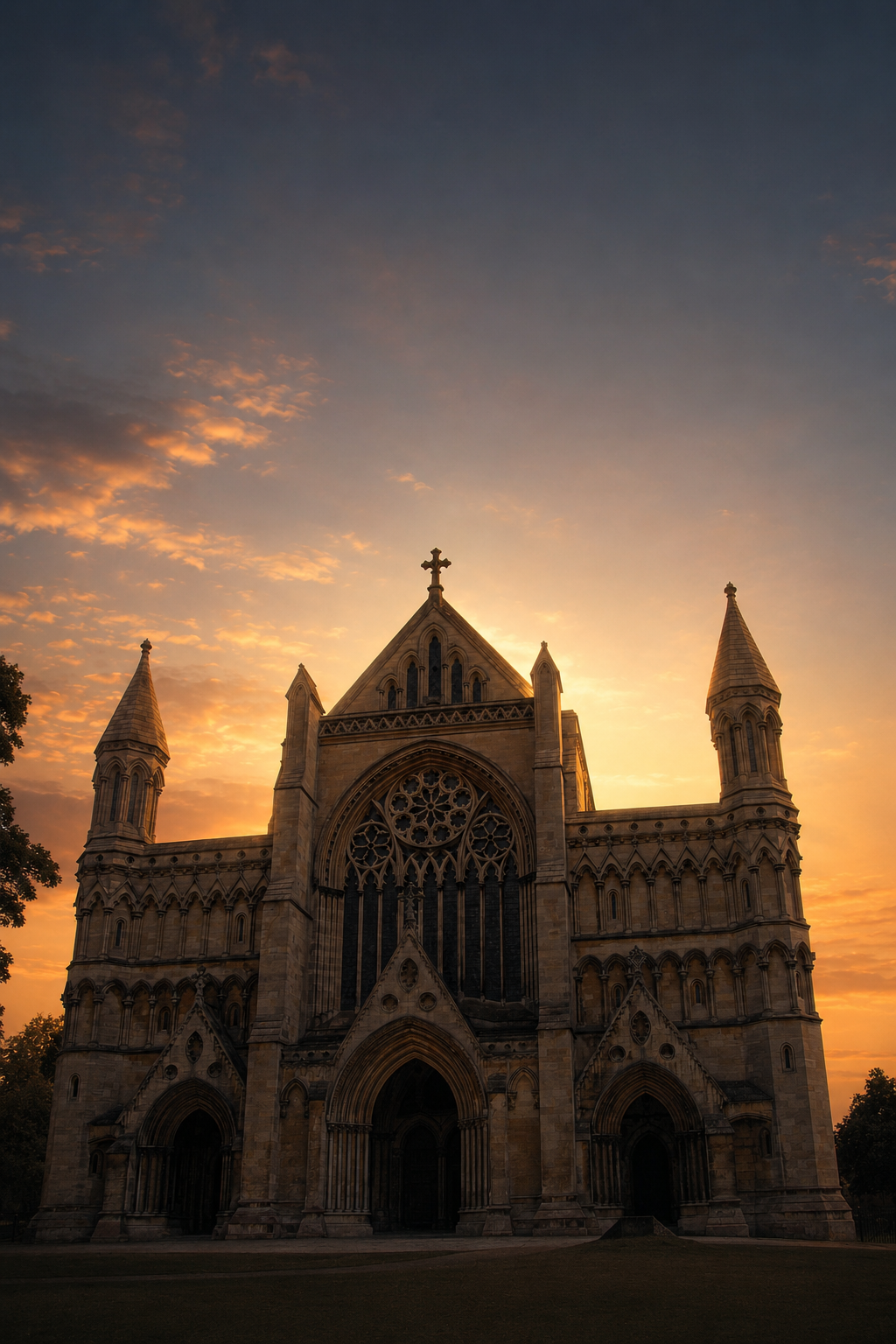St Albans Cathedral at sunrise
